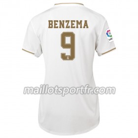 Maillot de Foot Real Madrid Karim Benzema 9 Femme Domicile 2019/20